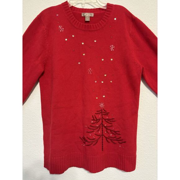 VTG White Stag Red Christmas Ugly Sweater Oversized Small Festive Holiday - Picture 3 of 8